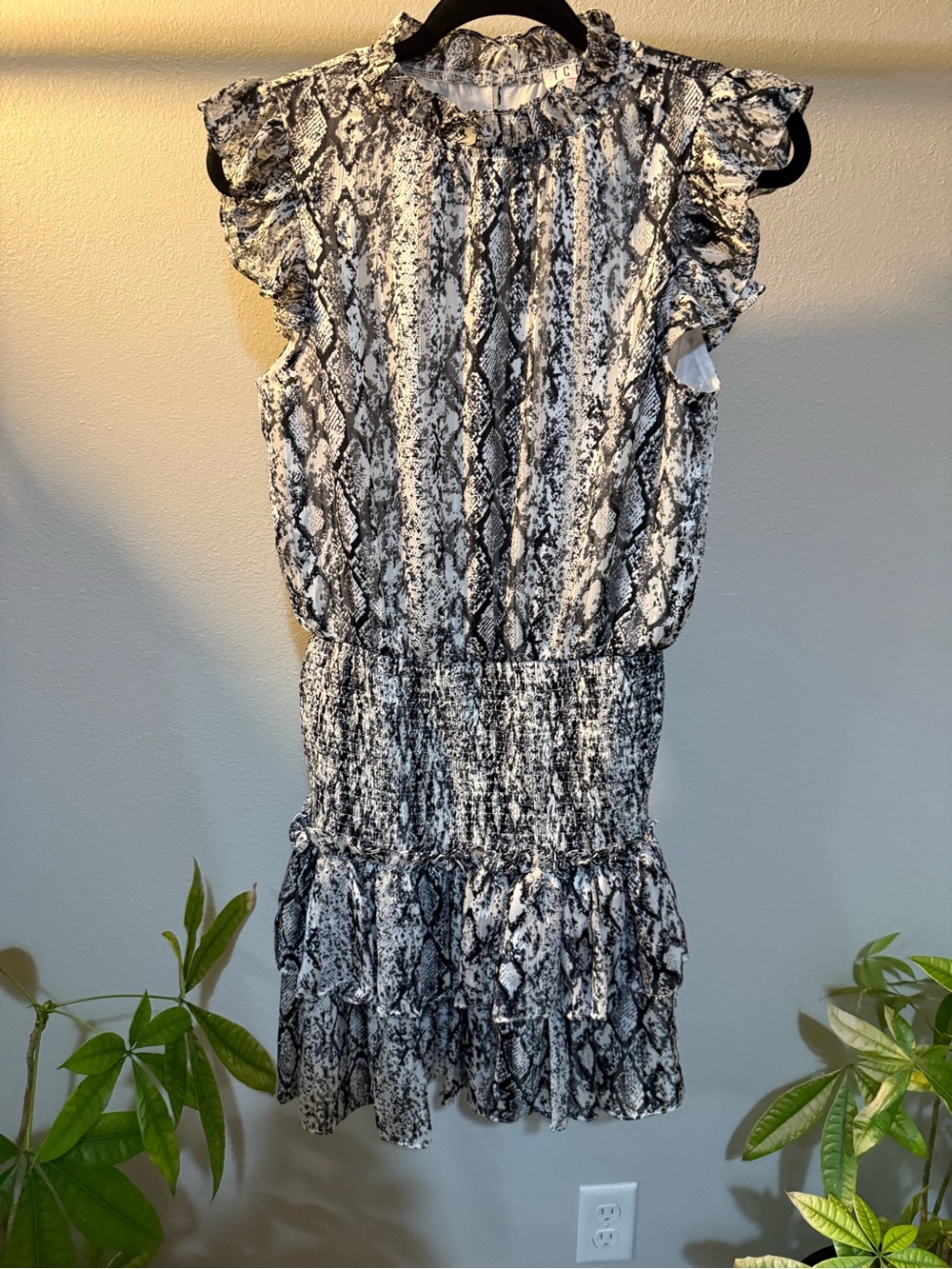 TCEC Snake Print Smocked Mini Dress – Size Small